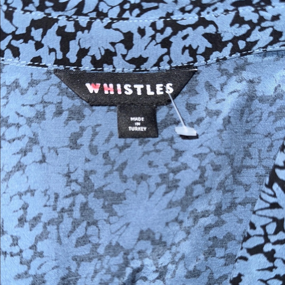 Whistles Elegant Black and Blue Patterned Dress - Picture 5 of 6